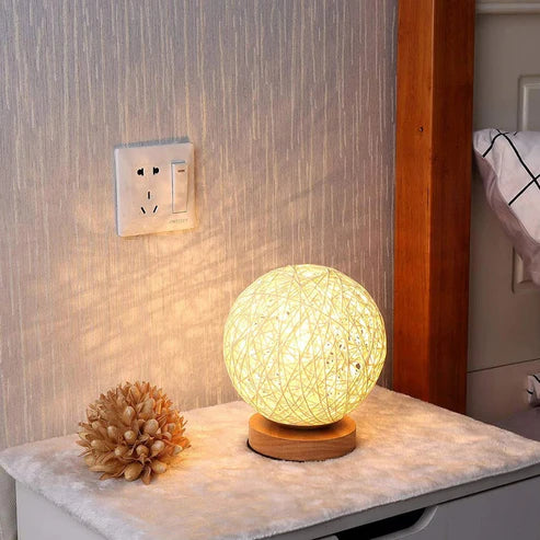 MoonLuxe | handgefertigte dimmbare rattan-tischlampe