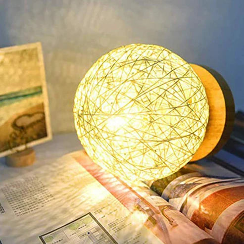 MoonLuxe | handgefertigte dimmbare rattan-tischlampe