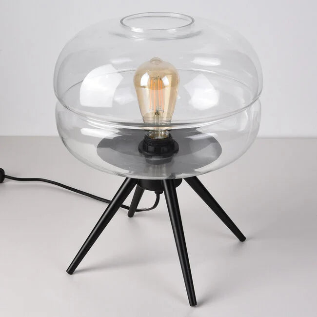 Moderne tischlampe joah mit transparentem glas