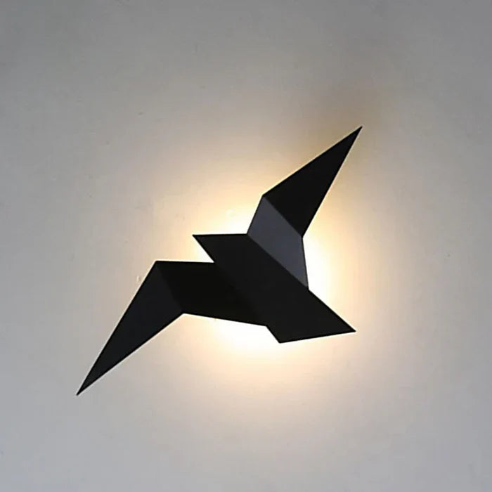 Kreativ - wandlampe aus eisen in form eines vogels