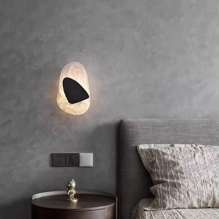 Kreative moderne led-wandleuchte aus glas