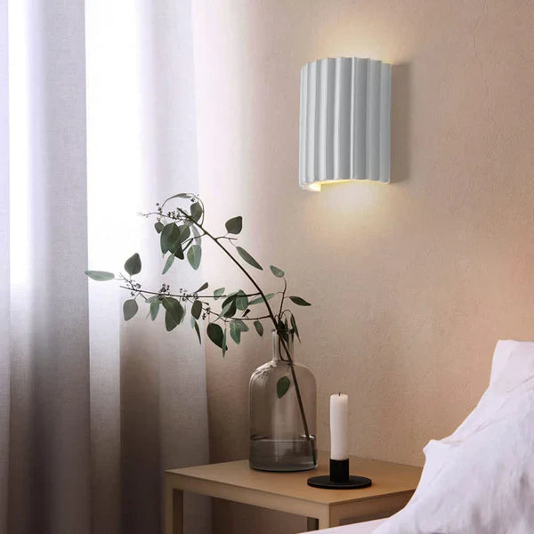 Moderner halbkreis wandleuchter aus harz für wohnzimmer