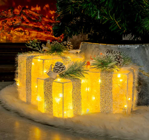 Goldglanz-geschenkbox-set –– elegante geschenkverpackung für das perfekte weihnachtsgeschenk