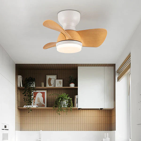 Holz einfach stilvoll schlafzimmer deckenventilator mit led-licht