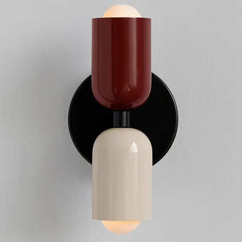Mittelalterliche cremefarbene wind-doppelkopf-schlafzimmer-nachttischlampe, französische wandlampe