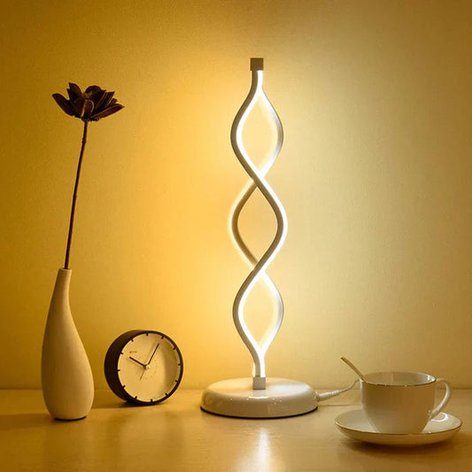 LightElegance - weibe spiralförmige led-tischlampe