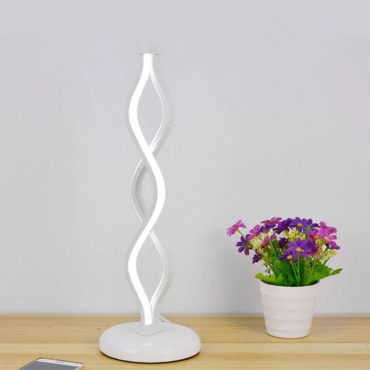 LightElegance - weibe spiralförmige led-tischlampe