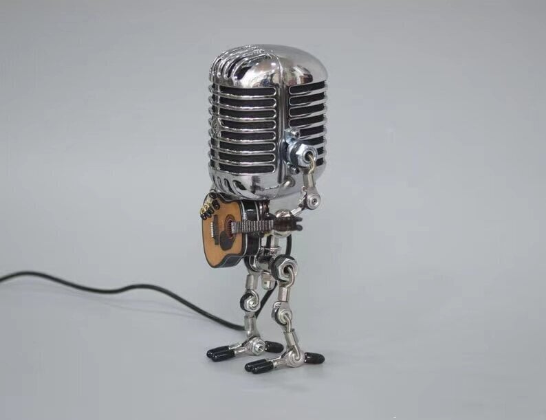 – Vintage netall-mikrofon-roboter-schreibtischlampe