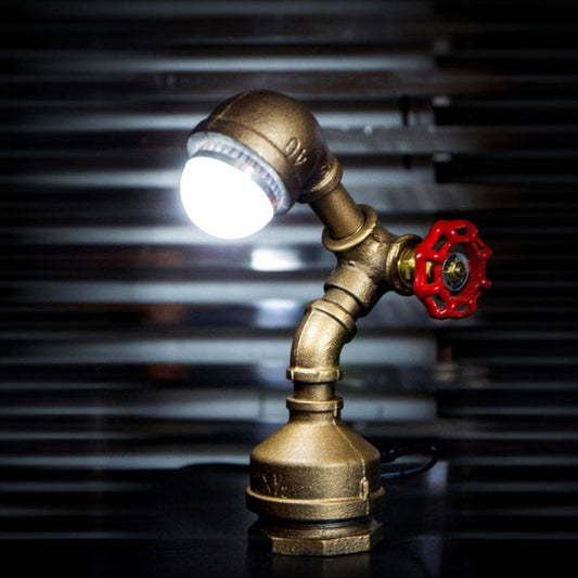 Glowbot - messing steampunk roboterlampe mit daumenschalter