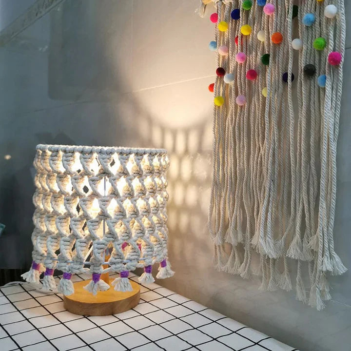 LightWave - nachtlampe aus geflochtenem seil