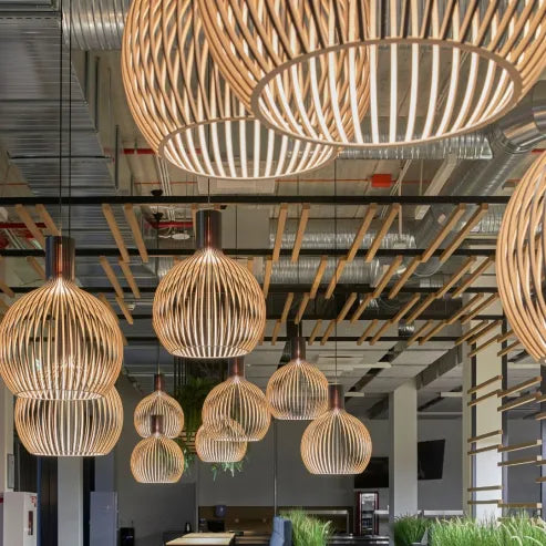 Bambus designer vogelkäfig lampe japanisch kreativ restaurant octo pendelleuchten