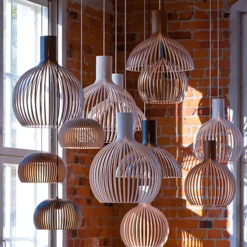 Bambus designer vogelkäfig lampe japanisch kreativ restaurant octo pendelleuchten
