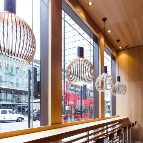 Bambus designer vogelkäfig lampe japanisch kreativ restaurant octo pendelleuchten