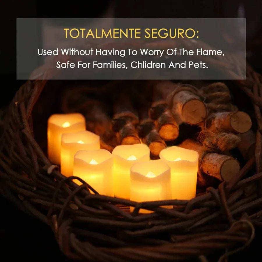 Set mit 24 flammenlosen led-kerzenlichtern