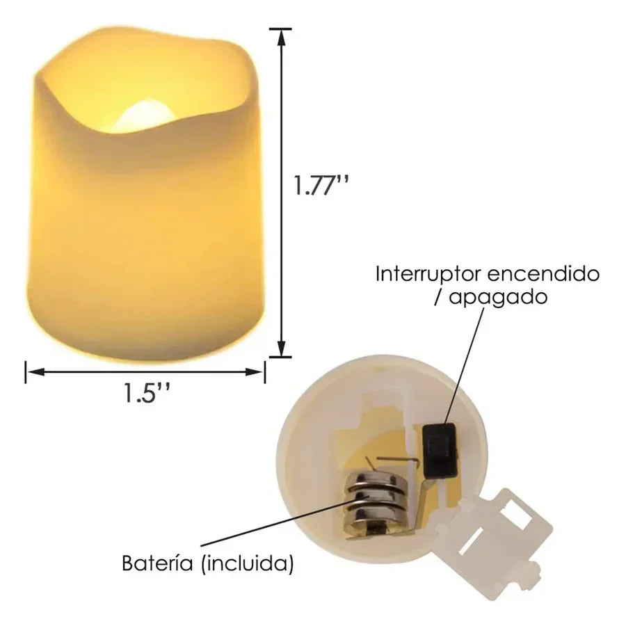 Set mit 24 flammenlosen led-kerzenlichtern
