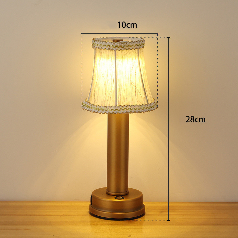 Vintage flare - aluminium-tischlampe dimmbar stoff bar lampenschirm