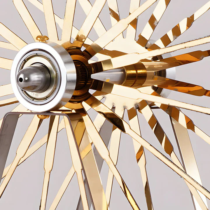 LumiFerris – tischlampe aus goldenem eisen mit riesenrad, integrierter led und touch-schalter