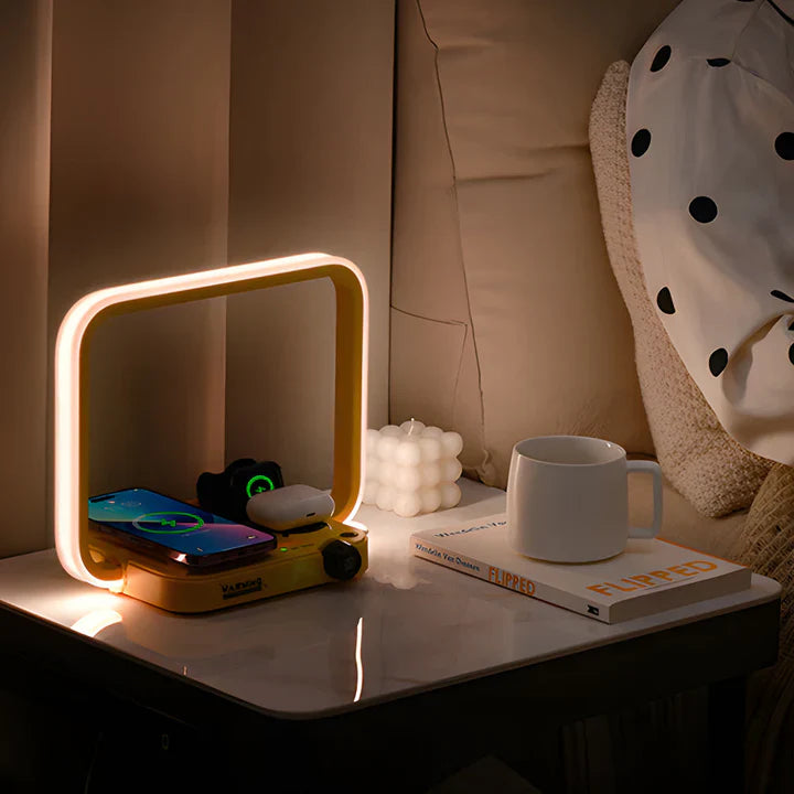 TechGlow – 3-in-1-tischlampe mit kabellosem ladegerät, rgb-beleuchtung und timer