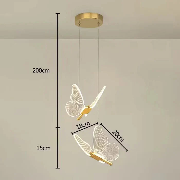 Hängeleuchte in form eines schmetterlings