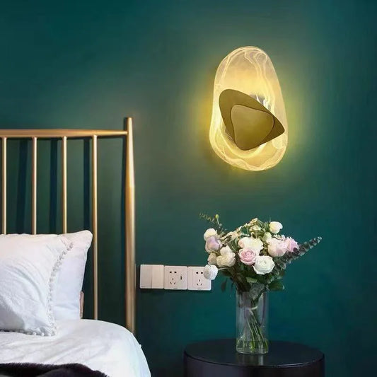 Kreative moderne led-wandleuchte aus glas