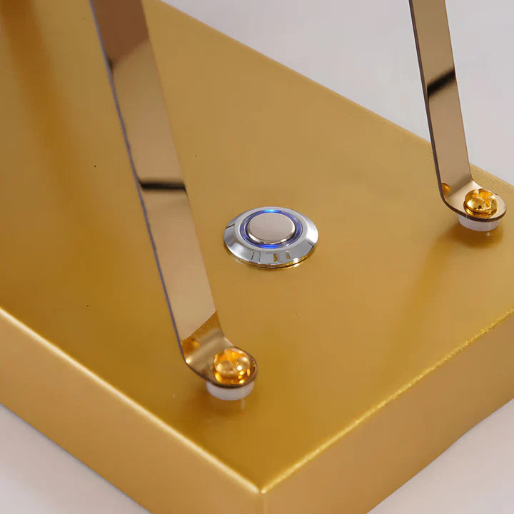 LumiFerris – tischlampe aus goldenem eisen mit riesenrad, integrierter led und touch-schalter