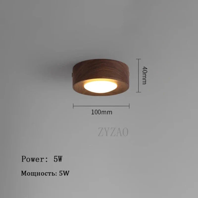 WoodenGlow - walnuss-deckenleuchte mit LED-flutlicht