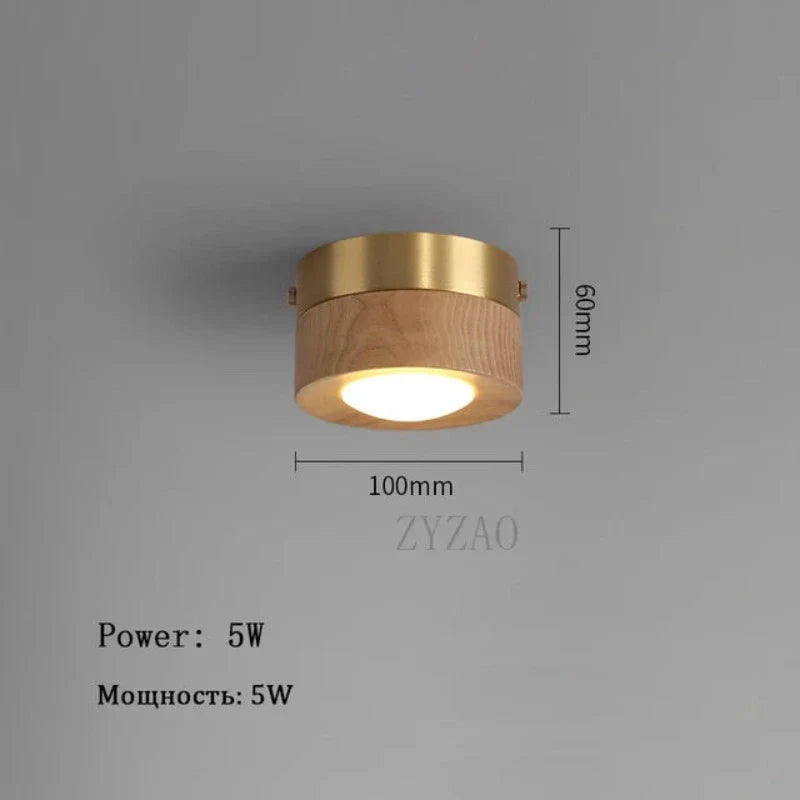 WoodenGlow - walnuss-deckenleuchte mit LED-flutlicht