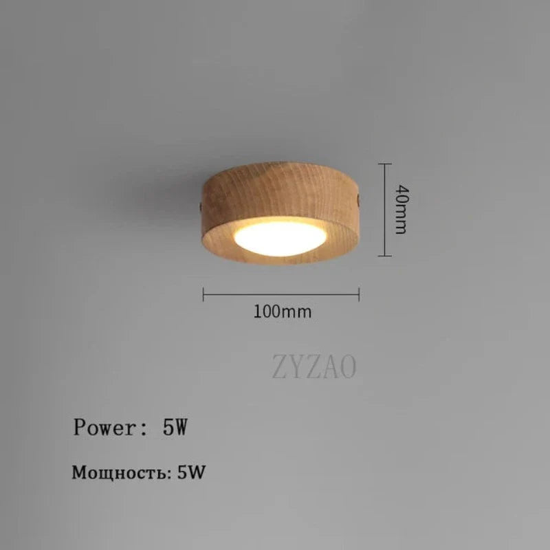 WoodenGlow - walnuss-deckenleuchte mit LED-flutlicht