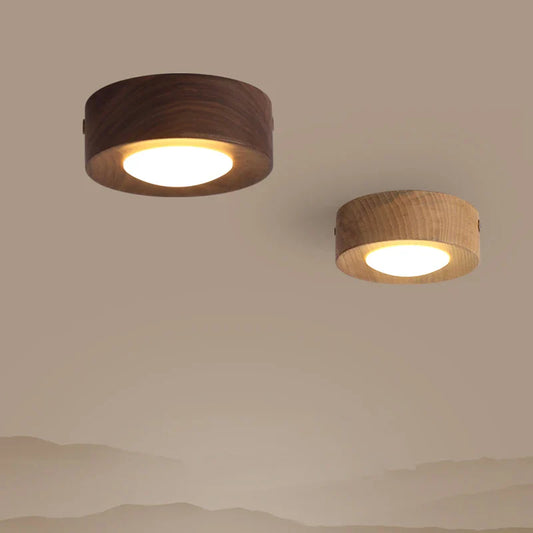 WoodenGlow - walnuss-deckenleuchte mit LED-flutlicht