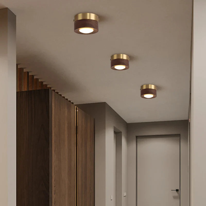 WoodenGlow - walnuss-deckenleuchte mit LED-flutlicht
