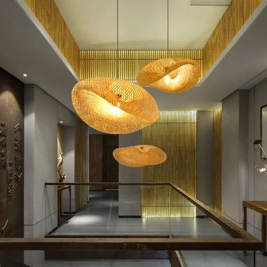 Ecolantern - vintage bamboo led pendelleuchte