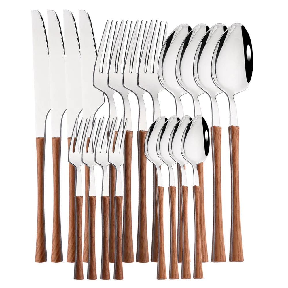 Rusticdining | edelstahl-besteck mit holzgriffen