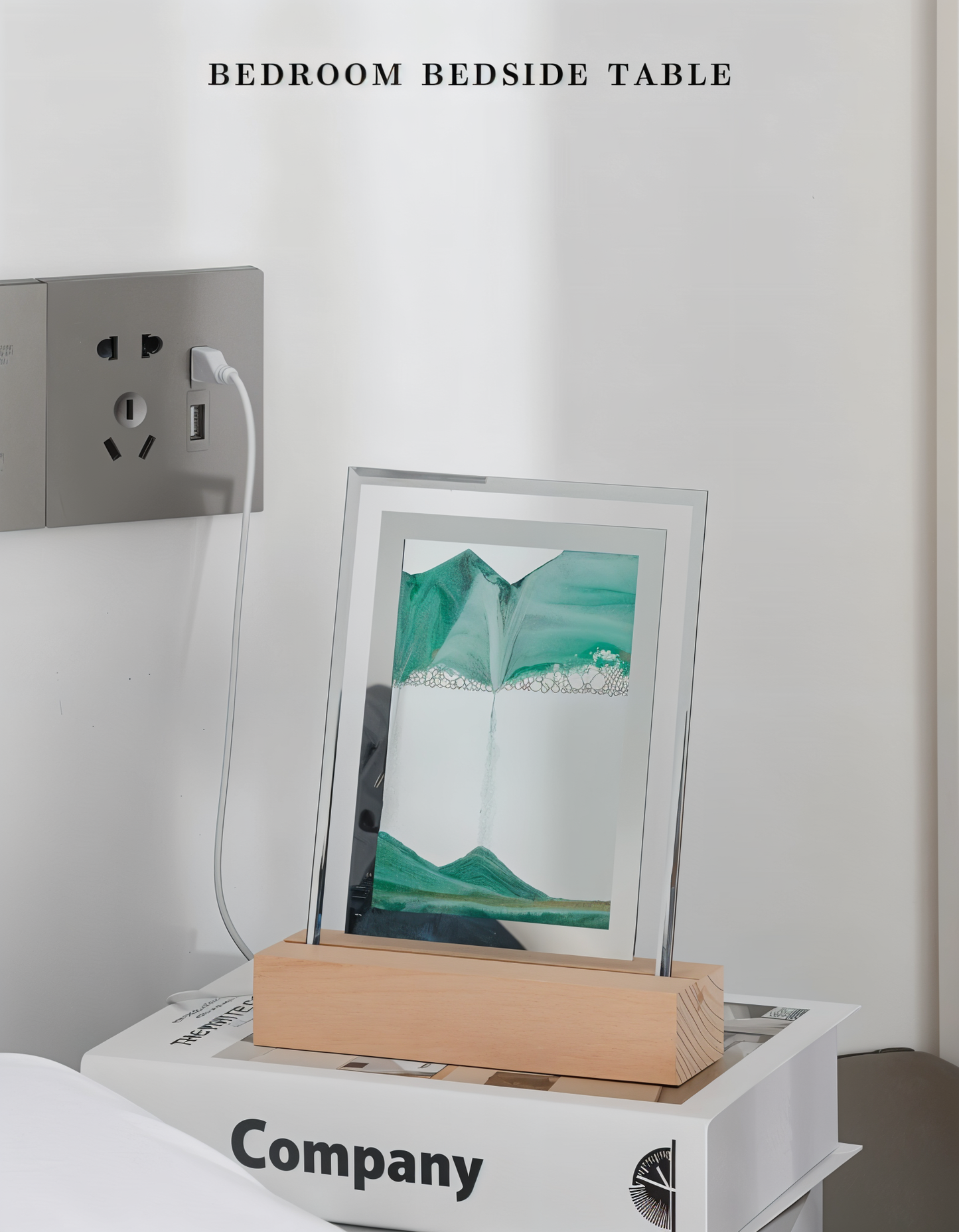 3Dflow nachtlampe - kreativer rahmen mit kunstdekoration aus treibendem sand