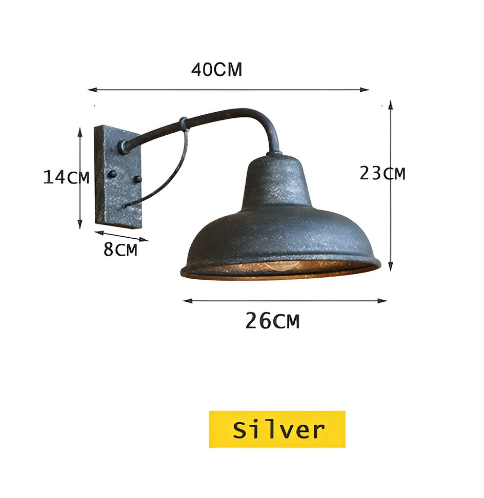 Aisle iron wall lamp - antike vintage scheunenlampe - schwarze industrielle wandleuchte