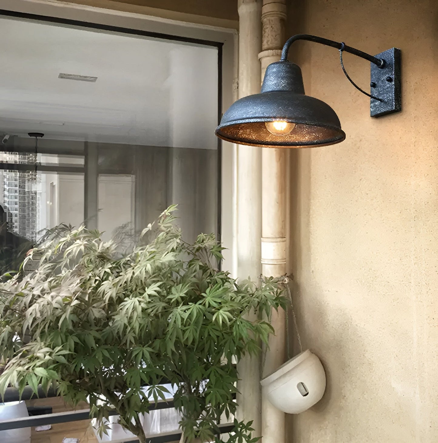 Aisle iron wall lamp - antike vintage scheunenlampe - schwarze industrielle wandleuchte