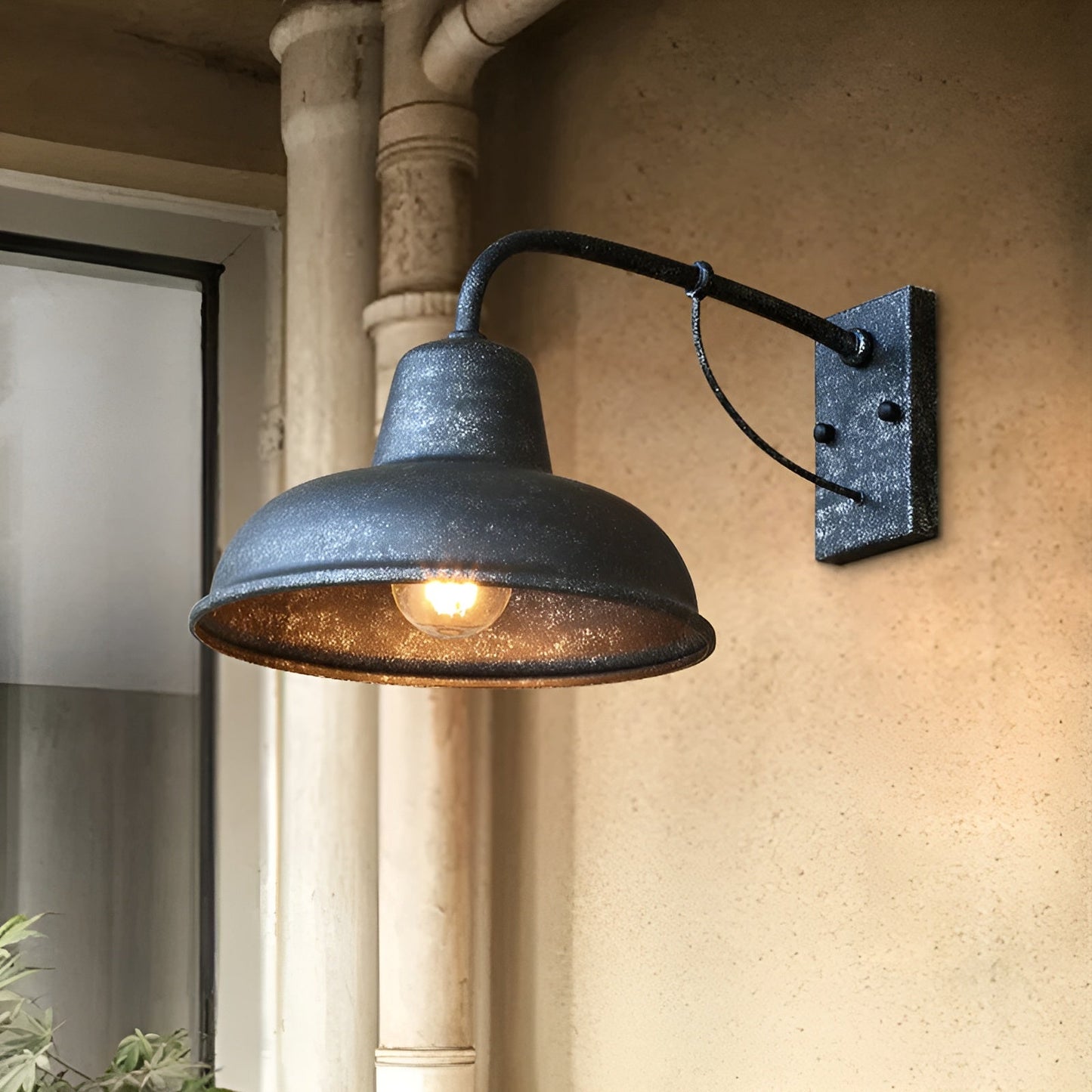 Aisle iron wall lamp - antike vintage scheunenlampe - schwarze industrielle wandleuchte