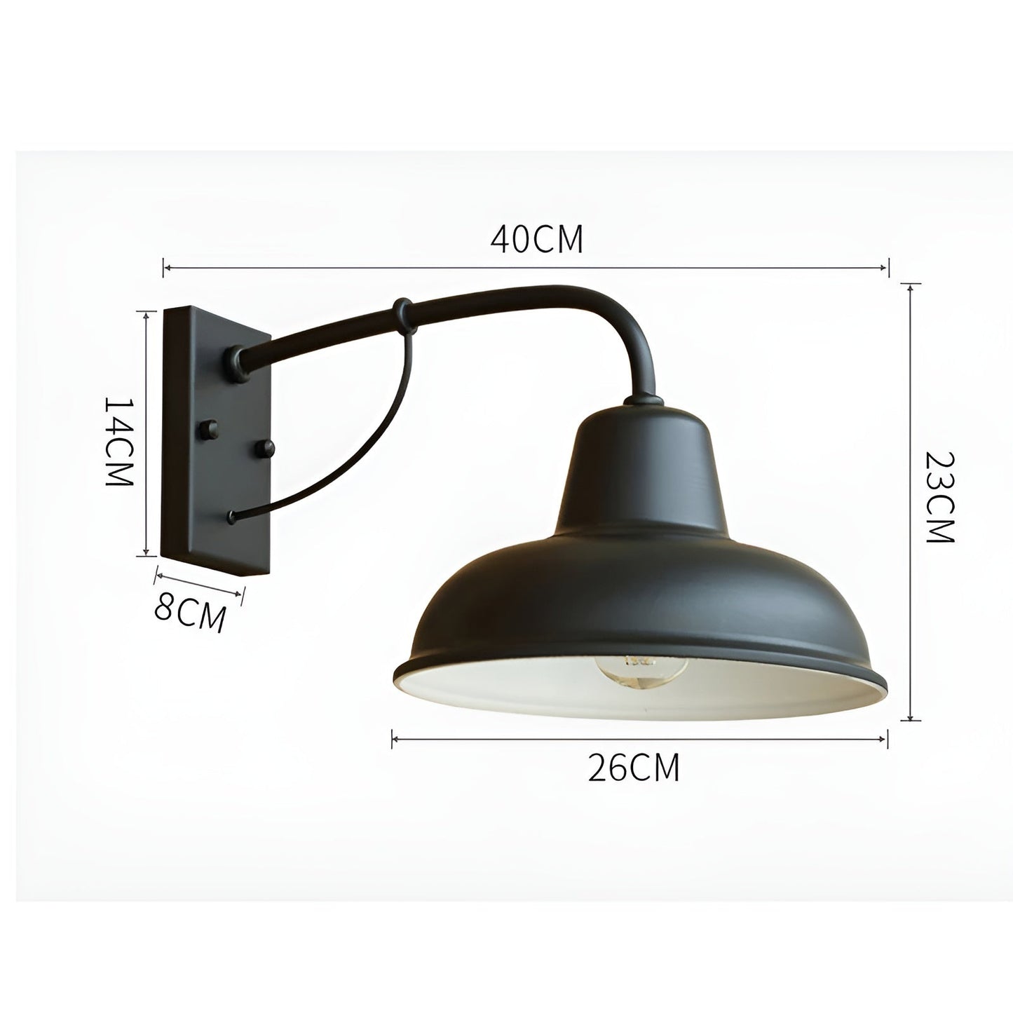 Aisle iron wall lamp - antike vintage scheunenlampe - schwarze industrielle wandleuchte