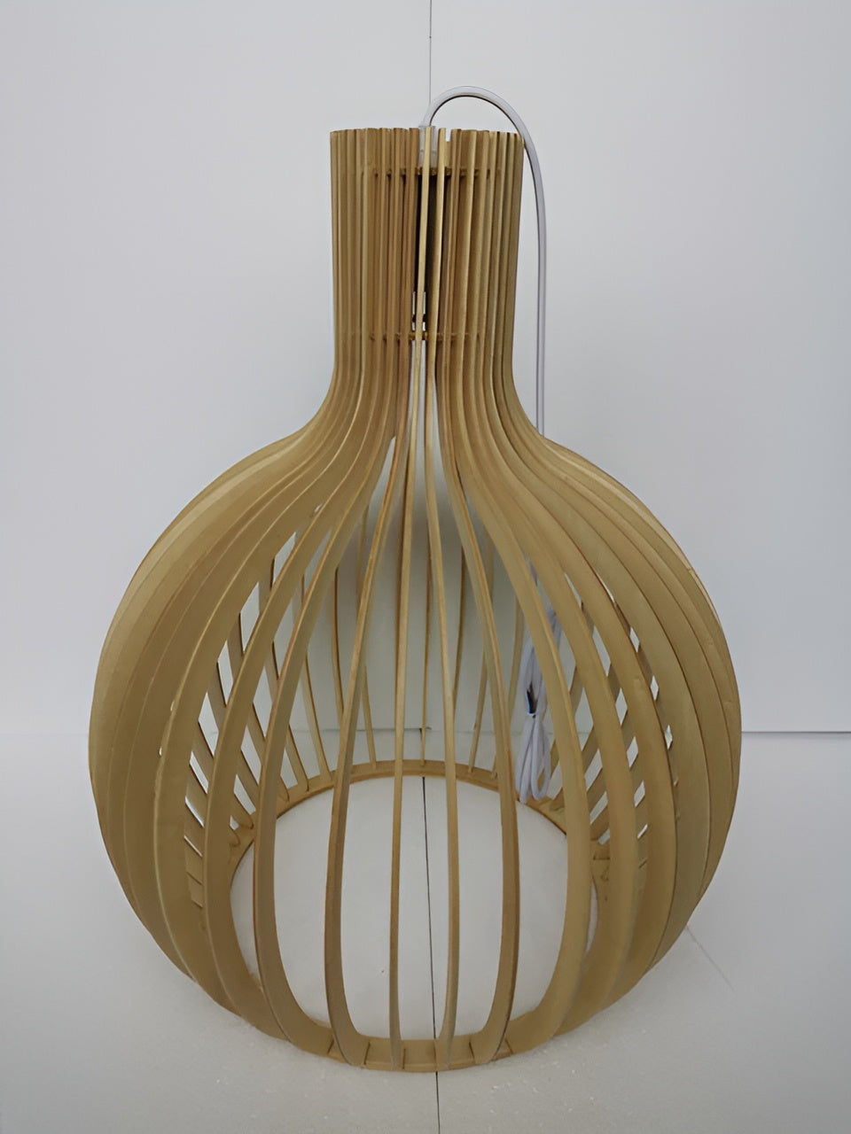 CageGlitz pendelleuchte - vintage-inspirierte holz-hängeleuchte