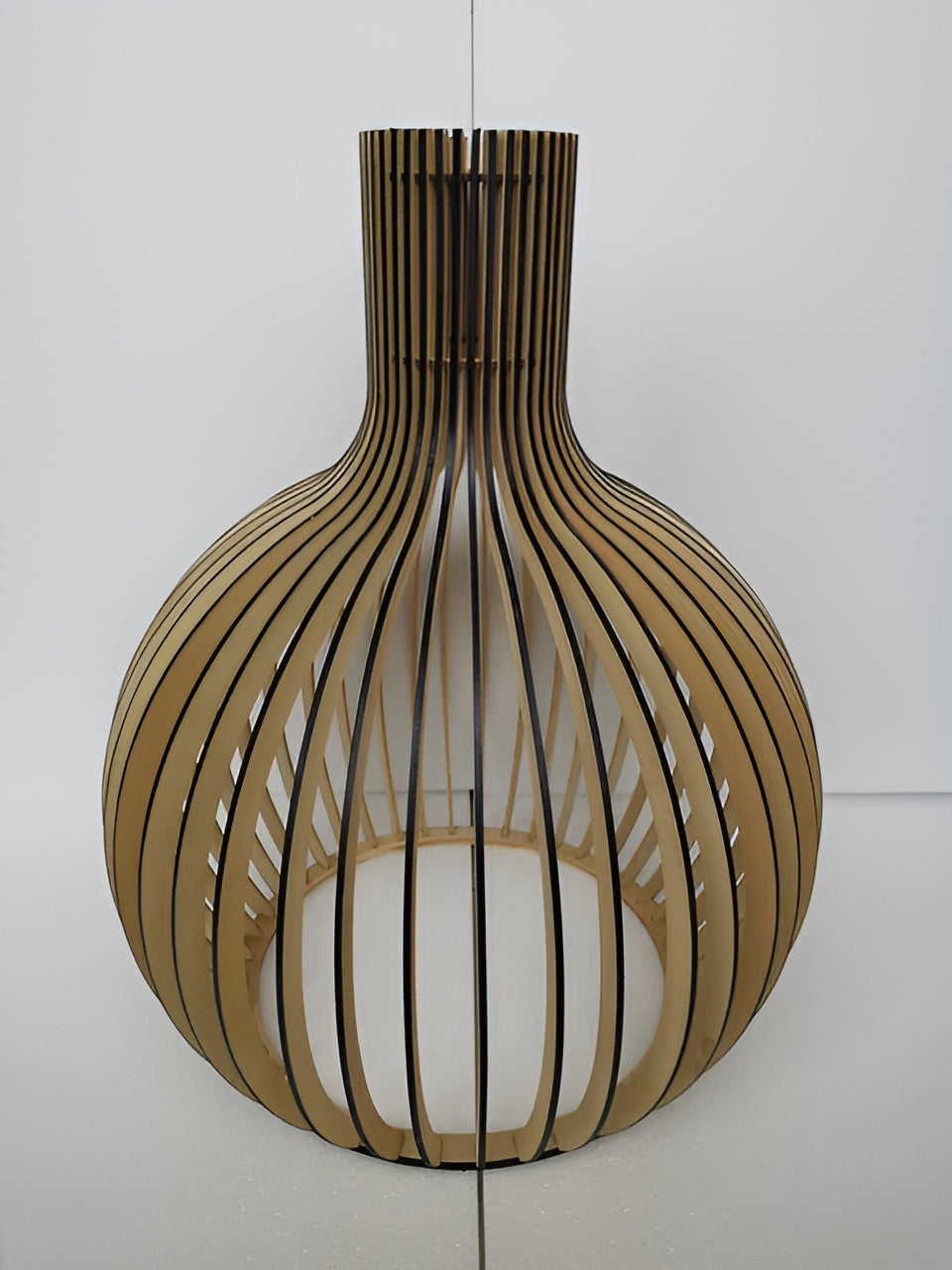 CageGlitz pendelleuchte - vintage-inspirierte holz-hängeleuchte