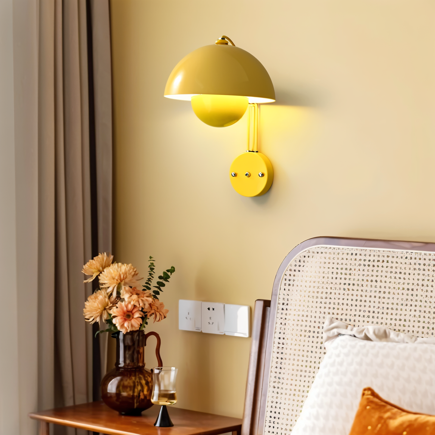 Domicbud wandleuchte - blütenknospen-macaron-wandleuchte - stilvolle runde led-lampe