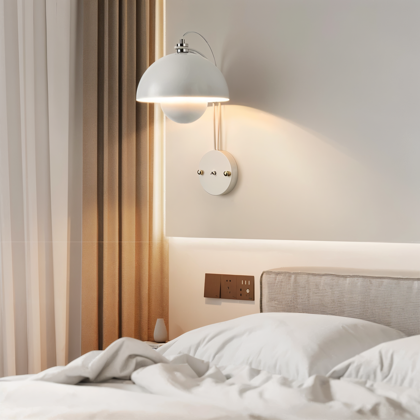 Domicbud wandleuchte - blütenknospen-macaron-wandleuchte - stilvolle runde led-lampe
