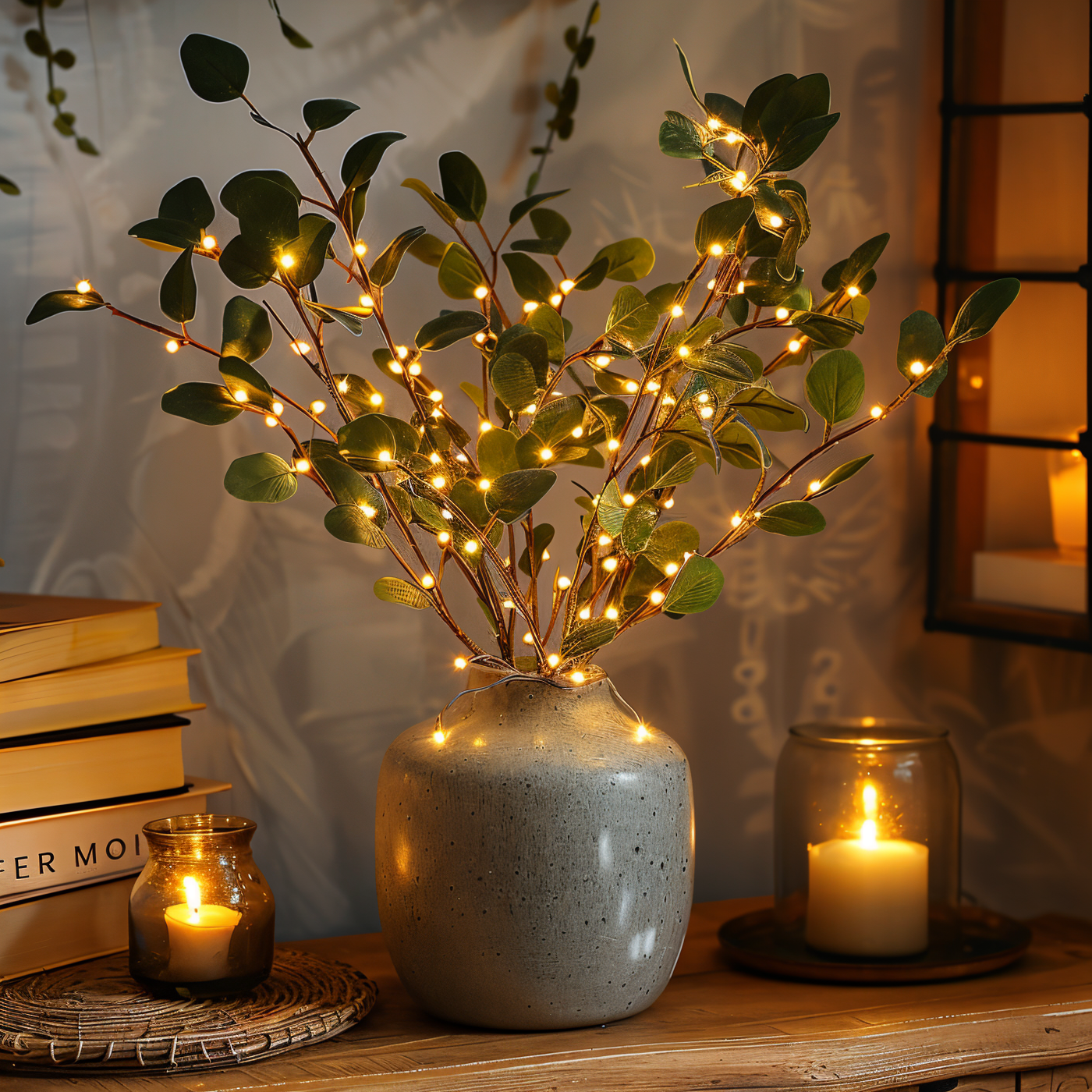 Glitzernde zweiglichter - zauberhafte LED-lichterkette mit batterien - 70 cm glitzernder kunstzweig