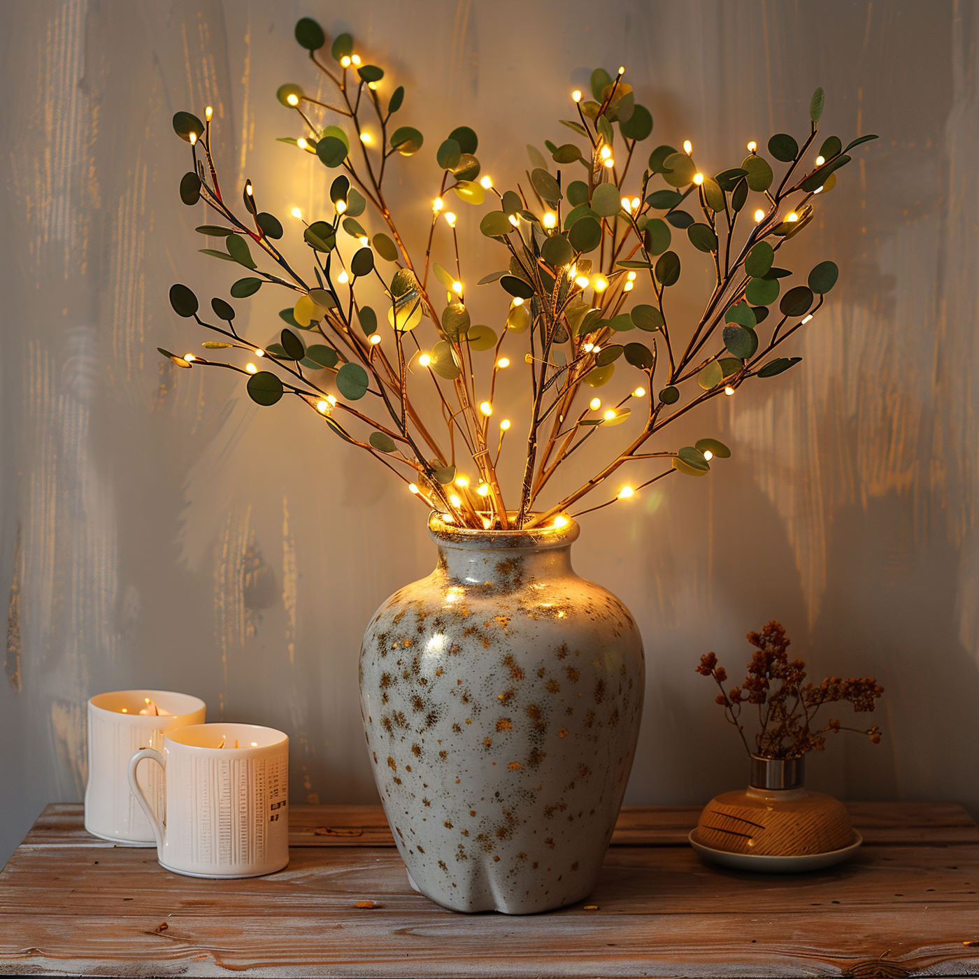 Glitzernde zweiglichter - zauberhafte LED-lichterkette mit batterien - 70 cm glitzernder kunstzweig
