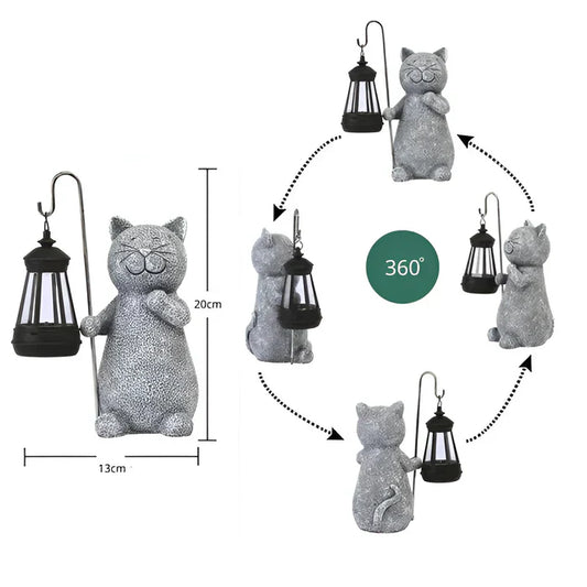 Kittybeam – bezaubernde solarbetriebene katzenlaterne für spaß im garten