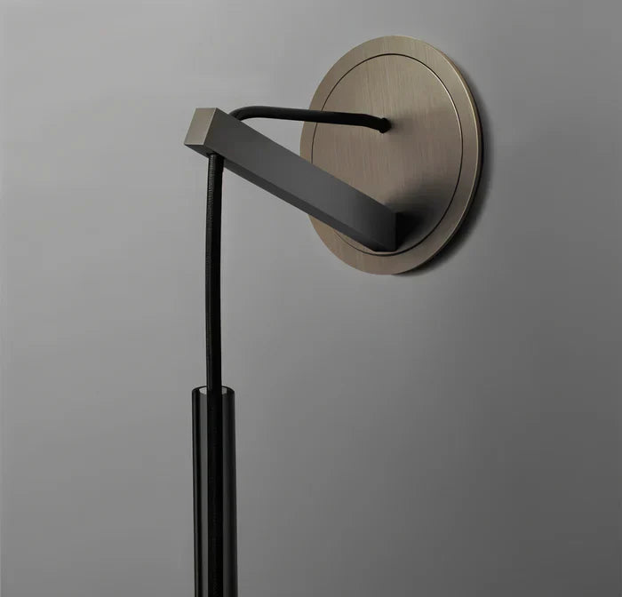 Kristallgraue wandleuchte – minimalistische moderne wandleuchte mit rauchfarbenem rohr