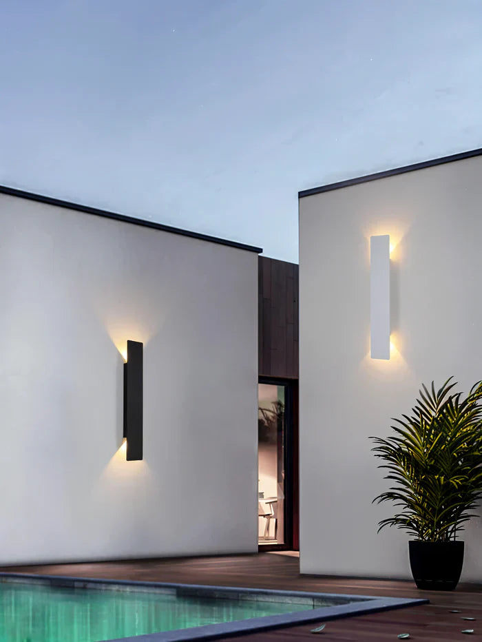 Rectangle walllight - rechteckige wandleuchte aus schwarzem aluminium für innen- und außenanwendungen
