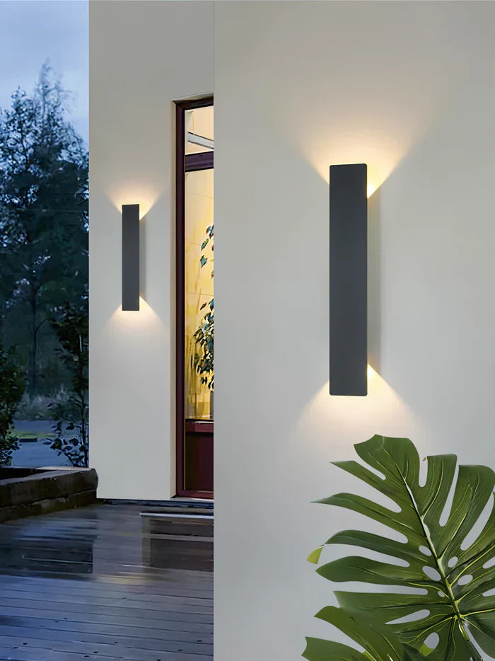 Rectangle walllight - rechteckige wandleuchte aus schwarzem aluminium für innen- und außenanwendungen