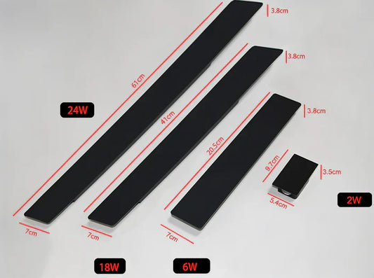 Rectangle walllight - rechteckige wandleuchte aus schwarzem aluminium für innen- und außenanwendungen