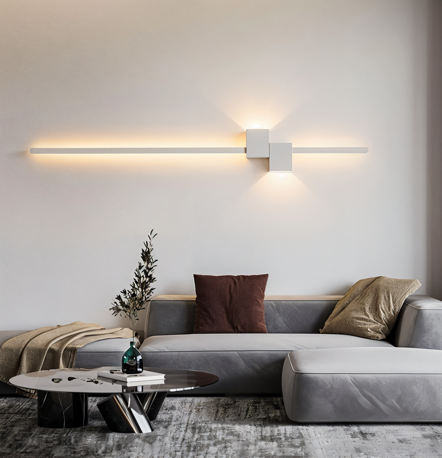 The line wandleuchte - minimalistische schwarze lange led wandbeleuchtung