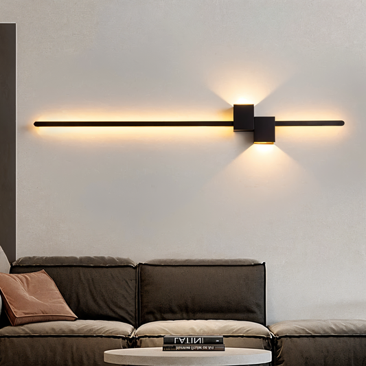 The line wandleuchte - minimalistische schwarze lange led wandbeleuchtung